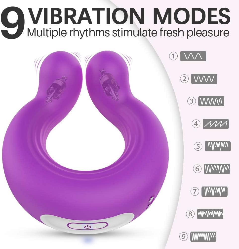 2020 Hot  U-shaped Cock Ring Vibration Ring Adult Man Sex Toys (2)