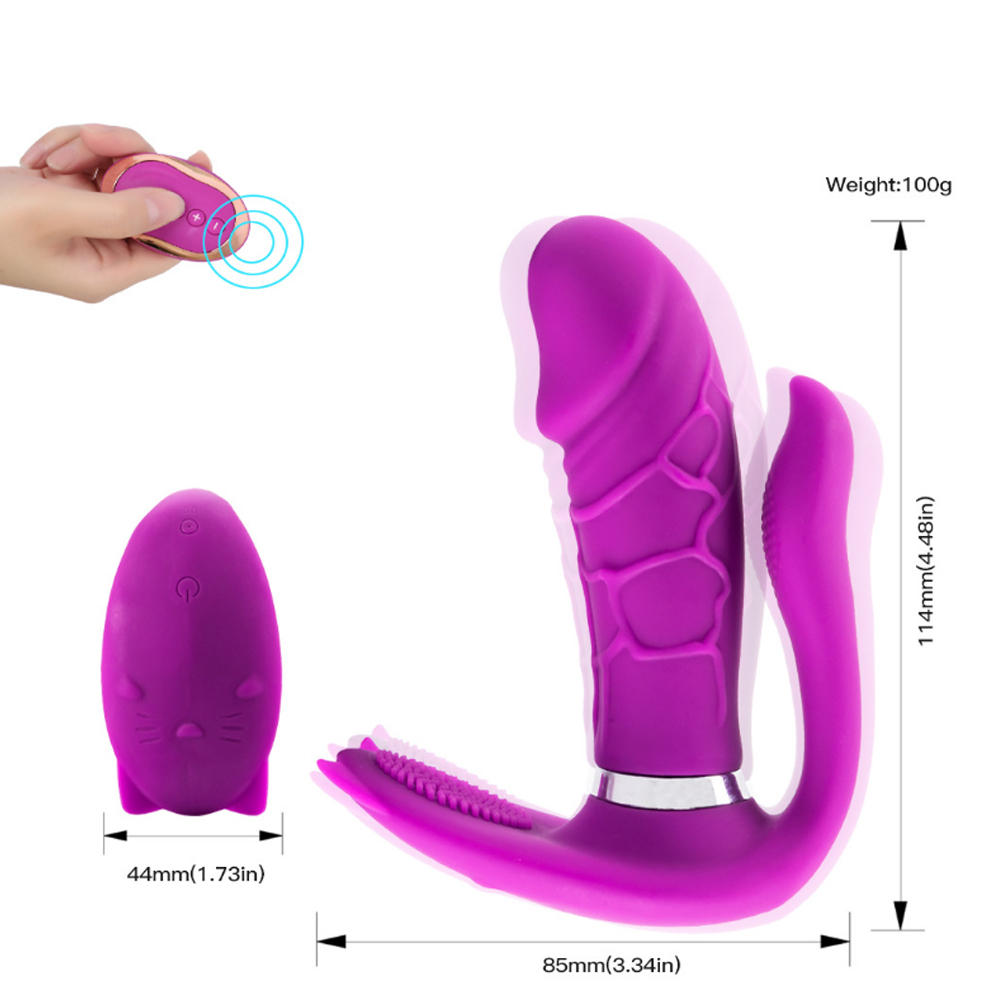Cute Cat  Vibrator with Wireless 10M Remote Contral and Heating Function 10 Vibration Modes (2)