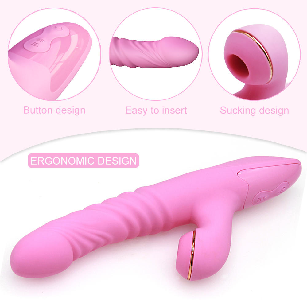 Rechargeable dildo 12 Vibrations Dual Stimulation Clitoris G-Spot Silicone Rabbit Vibrator,Tongue Clitoral Licking Vibrator (2)