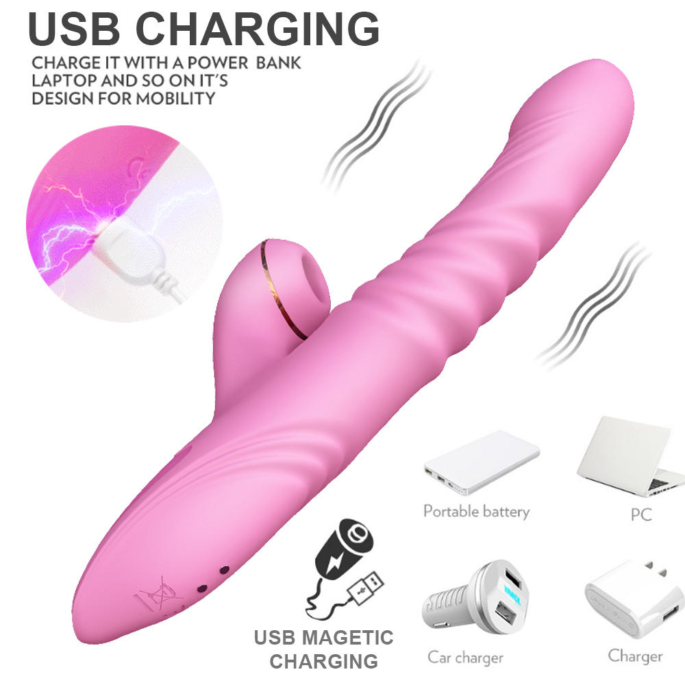 Rechargeable dildo 12 Vibrations Dual Stimulation Clitoris G-Spot Silicone Rabbit Vibrator,Tongue Clitoral Licking Vibrator (7)