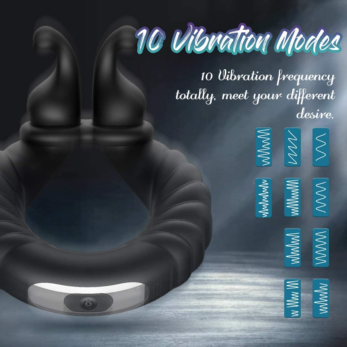 Vibrating Dual Penis Rin Adjustable Size Cock Ring (2)