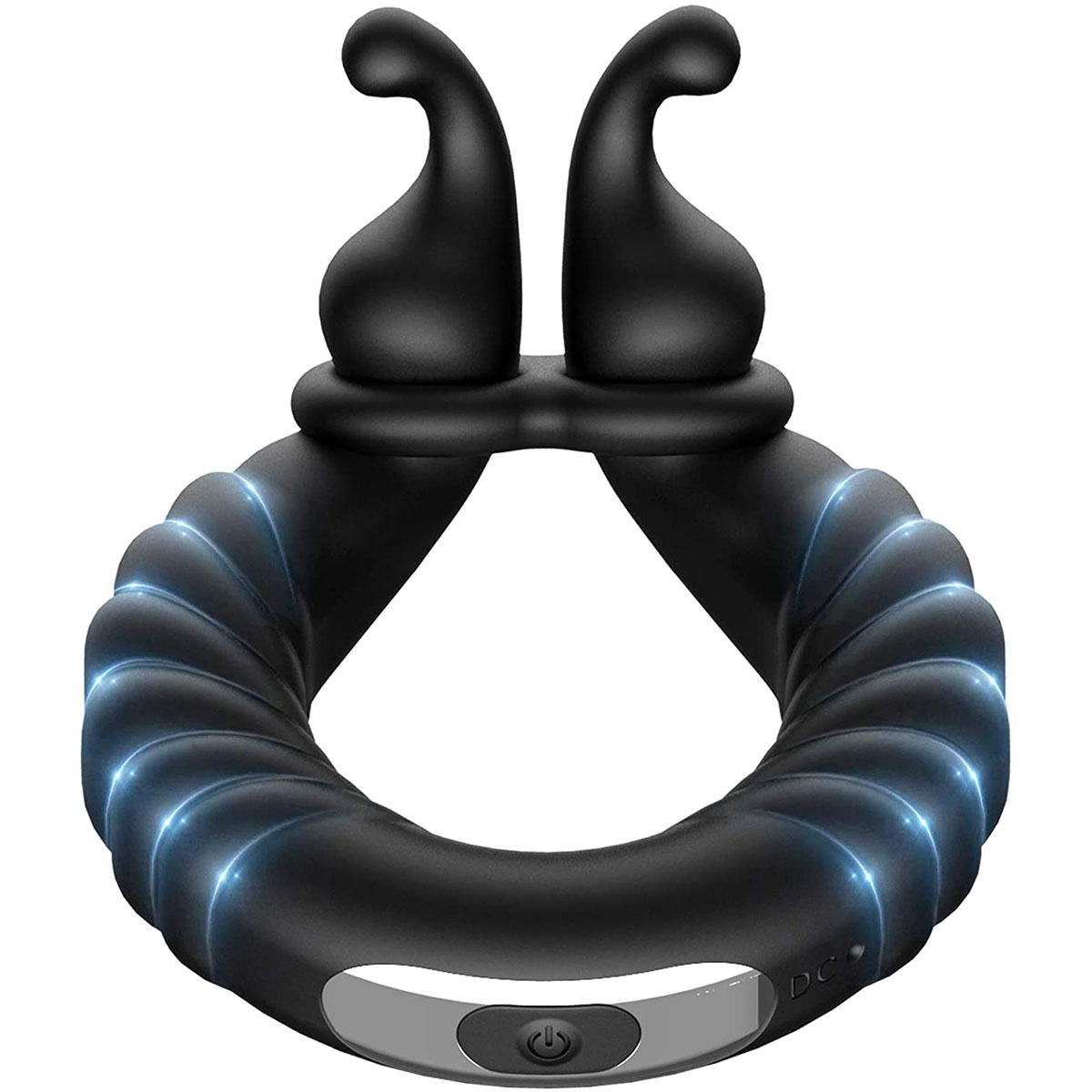 Vibrating Dual Penis Rin Adjustable Size Cock Ring