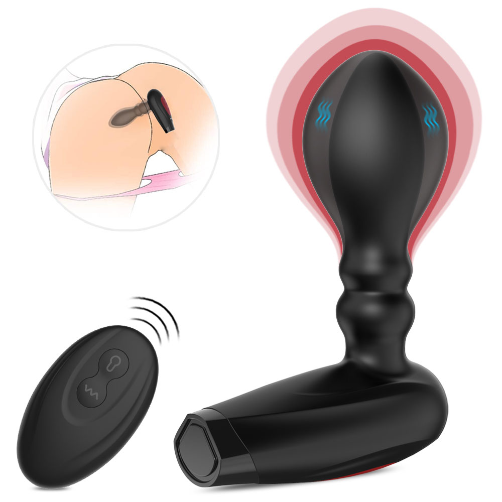 Wireless Remote Control Male Prostate Massager Vibrator 10 Speed Vibrating Anal Inflatable Expansion Butt Plug Sex Toys For Men (8)